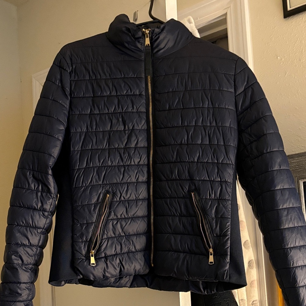 Love Tree Dark Blue Puffer Jacket